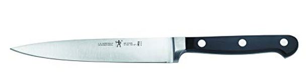 HENCKELS Classic Razor-Sharp 6-inch Kitchen Utility Knife - Stainless Steel, German Engineered Informed by 100+ Years of Mastery, Serrated Utility Knife, Vegetable Knife