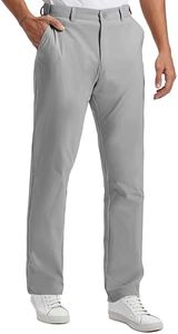 Mens Golf Pants Lightweight Quick Dry with Anti-Slip Back Waist Strip Work Dress Pants 30"/32"/34" Stretch Casual Slacks Trousers with 4 Pockets30W/30L-light Grey