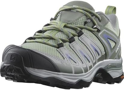 Salomon X Ultra Pioneer Aero Women's Hiking Shoes, Secure Foothold, Stable & Cushioned, and Extra Grip, Oil Green Castor Gray Amparo Blue, 7.5 US