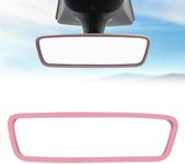 ONKENTET Rear View Mirror Protector Frame Compatible with Model 3 Y X S Semi 2014-2024 Interior Rearview Mirror Cover Accessories Silicone Decorations Center Console Decorate Protect for Gift (Pink)