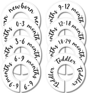 Eli with Love Baby Closet Dividers (Original) – Fits 1.5" Rod - Set of 8 Baby Clothes Organizers – Organize Nursery Hangers Size/Age