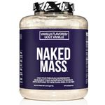 NAKED Vanilla Mass - All Natural Vanilla Weight Gainer Protein Powder - 8lb Bulk, NSF Certified, GMO Free, Gluten Free & Soy Free, No Artificial Ingredients - 1,260 Calories - 11 Servings
