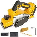 Cordless Brushless Hand Planer for DeWalt 20V Battery, Electric Wood Planer with 82mm Planing Width and 0–2mm Adjustable Cut Depth, for Carpentry, Timber and DIY Projects (Battery Not Included)