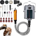 1000W Rotary Tool Flex Shaft - Electric Hanging Grinder Carver, with Foot Pedal Control, Forward and Reverse Rotation, Multifunction 500-30000RPM Grinder Tool, for Carving, Buffing, Sanding