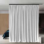 Phating Room Divider Curtains, Blackout Ceiling Track Curtains with Hook,Extra Wide Theater Curtains Perfect for Living Room and Bedroom(1Panel, White, W10ft x H9ft)