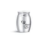 SBI Jewelry Pet Cat Puppy Small Cremation Urn for Dog Ashes Kitten Animal Heart Rabbit Birds Paw Print Memorial Keepsake Stainless Steel Holder 1.6" Gift for Funeral