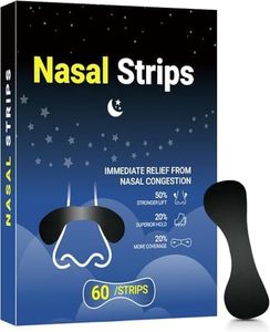 Nasal Strips for Snoring（60 Count),Extra Strength Nasal Strips for Breathing,Hypoallergenic Strong Nose Strips Tape, Boost Oxygen inhale, Improve Sleep Quality - Latex Free, Skin Safe Snoring Tape