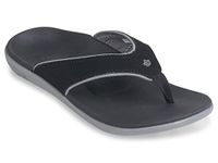 Spenco Women's Yumi Metallic Sandal, Carbon/Pewter, 9 Wide