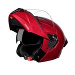 STUDDS Trooper ISI and DOT Certified Flip-up Full Face Helmet for Men and Women with Inner Sun Visor (Cherry Red - L)