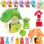 36PCS Farm Animals Barn Toys for Toddlers 1 2 3, Montessori Learning Educational Stacking Sorting Counting Numbers Color Shape Matching Lock and Key Play House Fine Motor Skills Developmental Toy