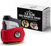 Stripebird - 2.0 Slim Golf Magnetic Rangefinder Strap (Red - Form Fitting & No Buckle Strap) - Golf Range Finder Magnetic Strap - Range Finder Golf Magnetic