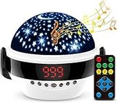 LIGHIGH Star Projector Night Light with Remote Control and Timer, White Noise Baby Projector Sound Music Machine for Toddler Girls Boys Gifts(Black)