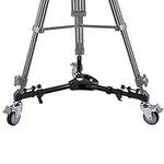 Folding Tripod Dolly with 3 Wheels Base Stand Heavy Duty Foldable Tripod Pulley Dolly for Photo and Video Cameras Photography