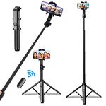 Apexel 1.5 m Foldable Phone Tripod Extended Selfie Stick Portable iPhone Selfie Stick with 360° Adjustable Stand Compatible with iPhone and Android