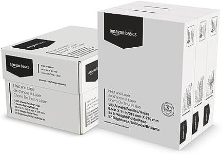 Amazon Basics Multipurpose Copy Printer Paper, 8.5-x-11-inch, 24lb, 1500 Sheets (3 Packs of 500), 97 Bright, White