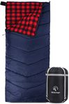 REDCAMP Cotton Flannel Sleeping Bag for Camping Backpacking, Warm and Comfortable Lightweight Envelope Outdoors Sleeping Bags with 2lbs Filling