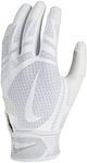 Nike Huarache Series Youth Boys' Baseball Batting Gloves Pair White | White Youth Medium