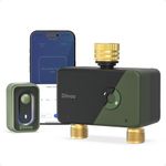 Diivoo WiFi Sprinkler Timer 2 Zone, Garden Hose Timer with Brass Inlet & Outlet, Smart Water Timer with Rain Delay, Manual, Auto Mode