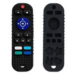tekme Silicone Remote Teether For Baby, Remote Teether For 3+ Months And 6 To 12 Months Baby, Helps Biting Skills Development, Colour & Shape Recognition, Teething Toys For Babies And Toddlers (Black)