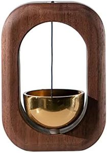 SANOSY Magnetic Shopkeepers Bell Wood Doorbell Wind Chime for Refrigerator, Room, Porch, Garden, Backyard, Restaurant,Home Garden Windchime Housewarming Gift(Walnut)