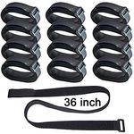 12 Pack 36 inch Reusable Fastening Cable Straps, Hook and Loop Cable Tie Wraps Cinch Cable Tie Down Straps