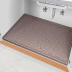 SIKADEER Under Sink Mat for Kitchen Waterproof, 28" x 22" Silicone Mat Cabinet Liner for Bathroom Under Sink Organizer with Raised Edge, Fits 30inch Standard Cabinet Under Sink Drip Tray Protector