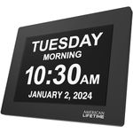 【New 2023】 American Lifetime Dementia Clock Large Digital Clock for Seniors, Digital Clock Large Display with Custom Alarms, Clock with Day & Date for Elderly, Large Number Digital Clock Black