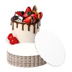 Fit Meal Prep [20 Pack] 6 Inch Cake Boards White Cake Cardboard Circles Disposable Cake Plates, Round Base, Small Pie, Desserts and Pastries Bottoms, Grease Proof, Christmas, Birthday Party, Wedding