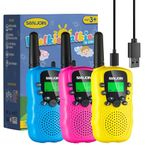 Rechargeable Walkie Talkies for Kids Games Outdoor Toys for 3-12 Year Old Boys Girls, 3 Miles Range Walkie Talkie to Camping, 4 Year Old Girl Gifts for 3 4 5 6 7 8 9 Year Old Boy Girl Gift