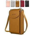 VDSOW Crossbody Phone Bag for Women, Leather Ladies Cross Body Handbags Waterproof Mobile Phone Pouch with Long Strap Zips Card Slots, Small Cellphone Shoulder Bags Coin Purse Wallet Gifts for Girls