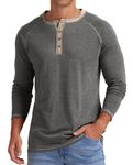 Sailwind Mens Henley T-Shirt Long Sleeve Cotton Tops Casual Shirt (VG Dark Gray, L)