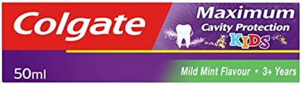 Colgate Kids Maximum Cavity Protection Mild Mint 50ml Toothpaste (Pack of 1) | 3+ years | Strengthens enamel | Clinically proven to fight tooth decay