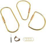 3 Pieces Brass Screw Lock Keychain,Carabiner Clip Hook Keychain Heavy Duty Car Key Organizer Buckle Key Ring Connector DIY Craft for Men and Women (Gold)