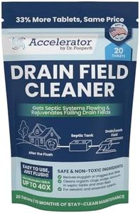 Drain Field Cleaner Tablets by Dr Pooper. Clears Septic Tanks and Drain Fields of Tough Clogs, Scum, Sludge AND Eliminates Odors FAST - Aerobic & Anaerobic Systems - Easy to Use, Just Flush.