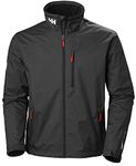 Helly Hansen Men's Crew Midlayer Fleece Lined Waterproof Windproof Breathable Rain Coat Jacket, 990 Black, Large