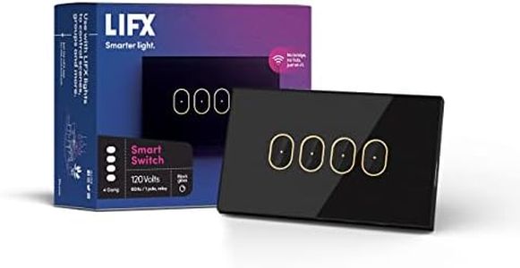 LIFX Smart Switch – in-Wall 4-Button Light Switch with App & Voice Control, Schedules, Soft Switching for Smart & Standard Lights, Haptic Touch, Backlit Design, SWAU2G4BL