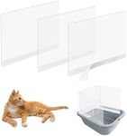 3 Pcs Cat Litter Box Splash Guard Pee Shields - Anti-Splashing Reusable High Sided Litter Box High Wall Cat Toilet Training Kit for Open Top Litter Pan (Litter Box Not Included)