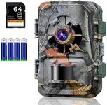 K&F Concept Trail Cameras 24MP 1296P, Game Camera with No Glow Night Vision, IP66 Waterproof Hunting Camera with 0.2s Trigger Motion Activated for Wildlife Monitoring, Free 64GB SD Card and Batteries