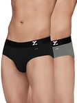 XYXX Cotton Regular Solid (Pack of 2) (Aero Briefs for Men_Black+Frost Grey_L)