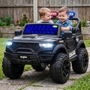 Baybee TurboX Battery Operated Jeep for Kids with Parental Control | Baby Ride On Electric Car with RGB Lights, Music & Swing Mode | Rechargeable Battery Car for Kids 2 to 6 Years (Black)