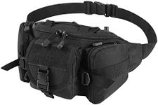 Tactical Fanny Pack, Fanny Pack for Men Utility Hip Pack Bag with Adjustable Strap Waterproof for Outdoors Fishing Cycling Camping Hiking Traveling Hunting Shopping Dog Walking, Black