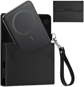 Power Bank Case for Anker Nano Ultra-Slim 5,000mAh Magnetic Wireless Charging Battery, Portable PU Leather Charger Sleeve with Magnetic Closure, Built-in Charging Port Access & Wrist Strap (Box Only)