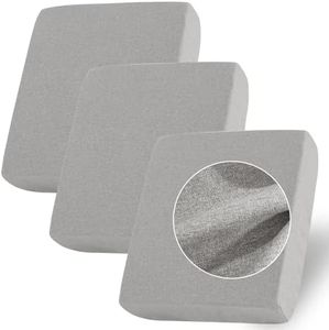 StangH Linen Couch Covers for 3 Cushion Sofa - Individual Removeable Replacement Slipcovers, Seat/Back Protector Cushion Cover for Leather and Cloth Sofa RV Seats, Grey 3 Pieces