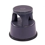 Oypla Heavy Duty Grey Plastic Rolling Kick Step Stool Non Slip - 150kg Capacity