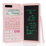 Rechargeable Scientific Calculator for Students, Pink 991ES MAX Foldable Science Calculator with Notepad 417 Function Solar Energy Science Calculators for Middle and High School Supplies