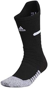 adidas Adizero Football Cushioned Crew Socks (1-Pair), Black/White, Large