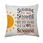 Hasodeo You Are My Sunshine Cushion Covers Gift Pillowcase for Valentines Anniversary Birthday Home Decoration Crafts Gift (Sunshine)