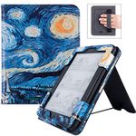 BOZHUORUI Stand Case for New Nook Glowlight 4 eReader (2021 Release,Model BNRV1100) - Book Folio Premium PU Leather Sleeve Cover with Card Slot and Hand Strap (Starry Sky)