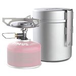 Primus | Essential Trail Kit Backpacking Kitchen | Sit-on-top Stove, 0.5L Pot, and Pan, Silver (P-351150)