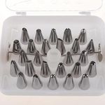 Casa Azul 26-Piece Cake Decorating Set | Stainless Steel Icing Nozzles, Piping Tips Kit for Cupcakes, Cookies, Pastries | Baking Tools & Accessories for Beginners & Professionals